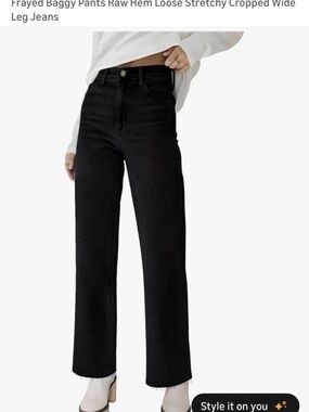 High-Rise Black Wide-Leg Women's Jeans